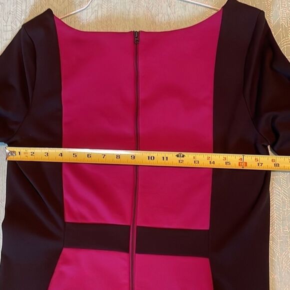 Narciso Rodriguez Mulberry & Black Designer block print dress Size L color block - Picture 14 of 16